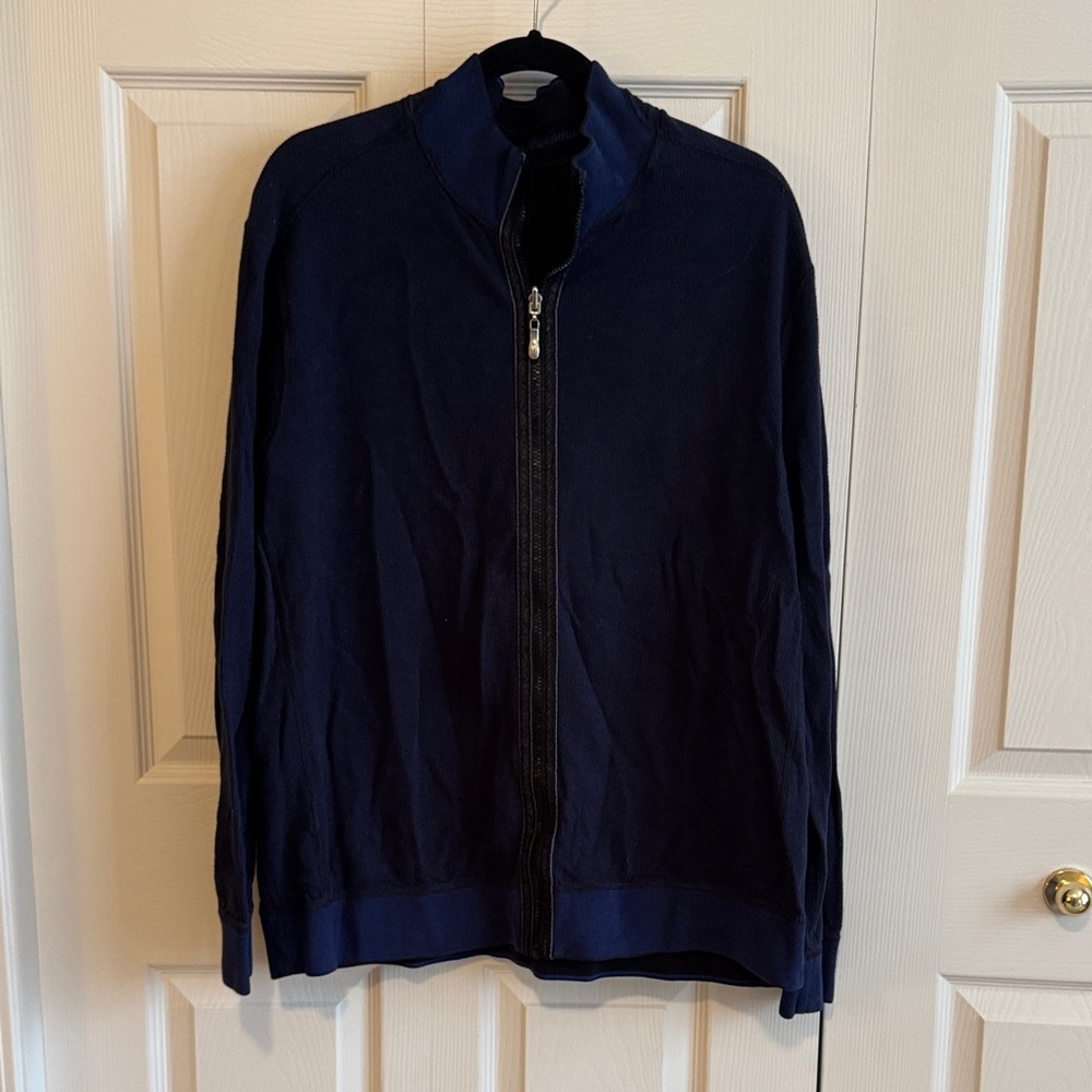 Tommy Bahama Men's Deep Blue Zip-Up Sweater